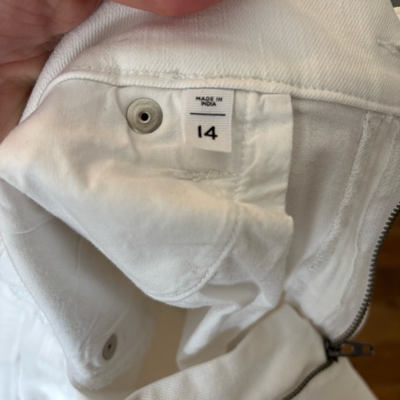 LOFT White Cuffed Denim Bermuda Shorts - Picture 4 of 8